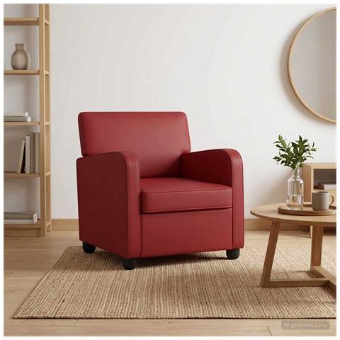 Poltrona Rosso Vino Similpelle - Foto 2