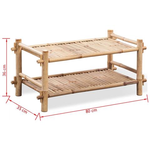 Scarpiera Porta Scarpe A Due Piani In Legno Di Bambù - Foto 5