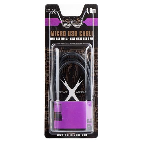 NKA-0426 1.8m USB A Micro-USB B Nero cavo USB - Foto 1