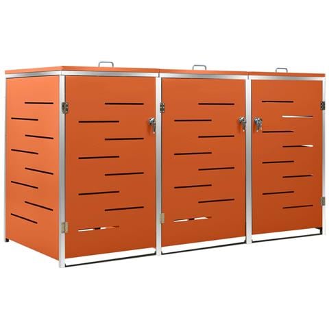 Copribidone per Spazzatura Triplo 207x77,5x112,5cm Acciaio Inox - Foto 1