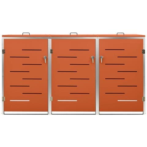 Copribidone per Spazzatura Triplo 207x77,5x112,5cm Acciaio Inox - Foto 10