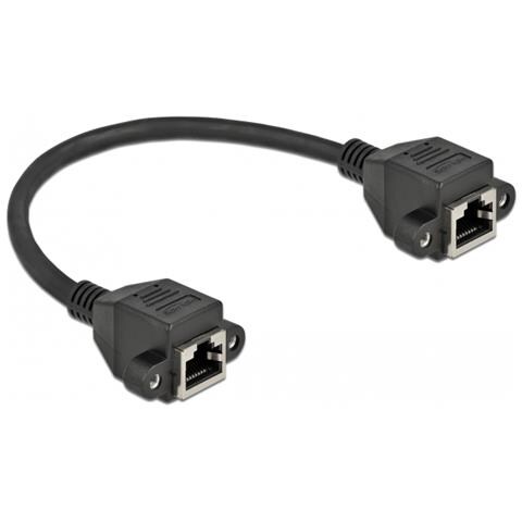 Cavo di estensione di rete S /FTP RJ45 femmina per RJ45 maschio Cat. 6A 25 cm nero - Foto 2
