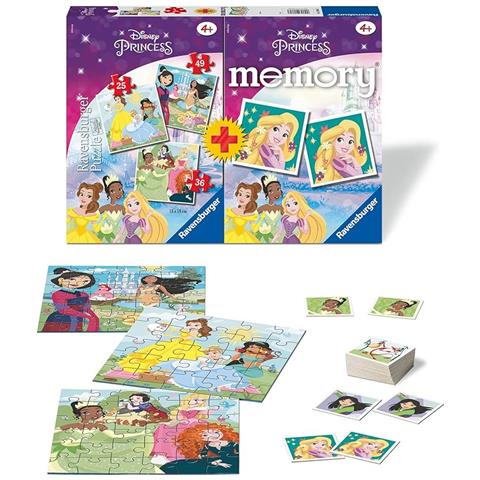 Puzzle Multipack Memory di Disney Princess, Puzzle e Gioco per Bambini Princess, Età Raccomandata 4+, RVS20864 - Foto 2