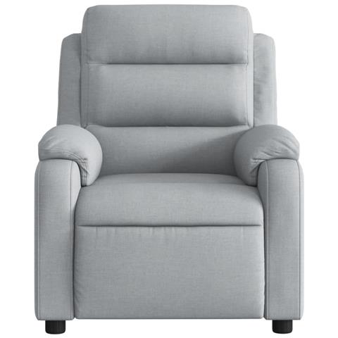 Poltrona Reclinabile In Tessuto Grigio Chiaro - Foto 2