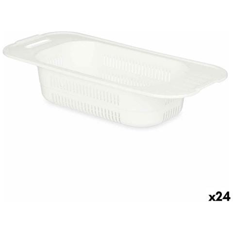 Scolapiatti Bianco Plastica 47 X 9,5 X 22 Cm (24 Unità) - Foto 1