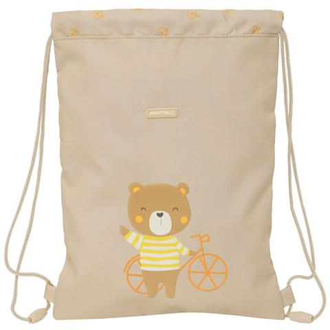 Zainetto Con Cordini Osito Beige 26 X 34 X 1 Cm - Foto 1