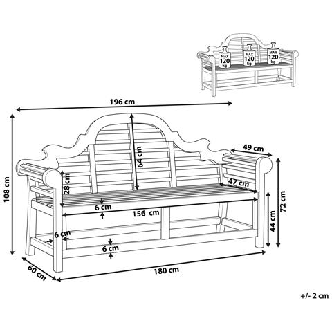 Panca Da Giardino Legno Di Acacia Chiaro Marlboro - Foto 7