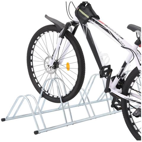 Supporto Per 6 Bici Da Pavimento Autoportante Acciaio Zincato - Foto 2