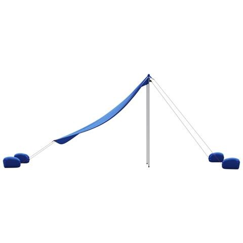 Baldacchino Da Spiaggia Con Ancore Per La Sabbia Blu 214x236 Cm - Foto 2