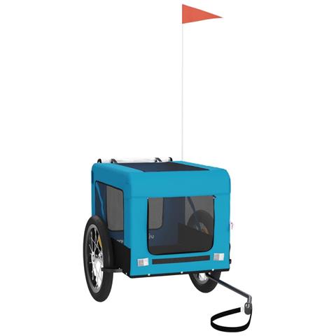 Rimorchio Da Bici Per Animali Blu E Nero Oxford E Ferro - Foto 1