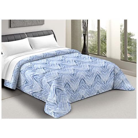 Trapunta Piumone Letto Invernale Imbottita 300gr Scaldanotti Zaira 2 Piazze Blu - Foto 1