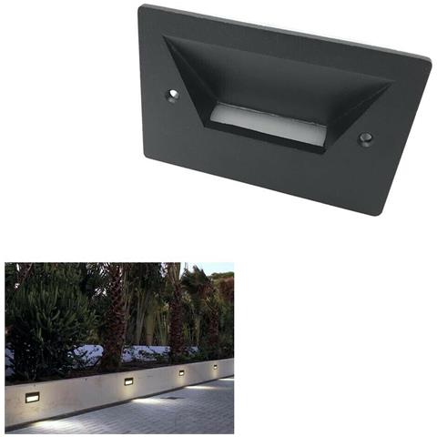 Segnapassi Led Luce Bianca Faretto 3 W Segnapasso Da Muro Scale Giardino Es49 - Foto 1