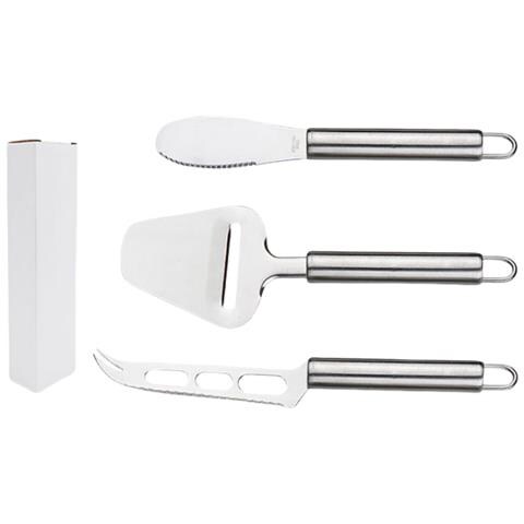 Set Di Coltelli Per Formaggio In Acciaio Inox, Set Da 3 Pezzi Con Spalmaformaggio E Coltelli Per Burro - Foto 1