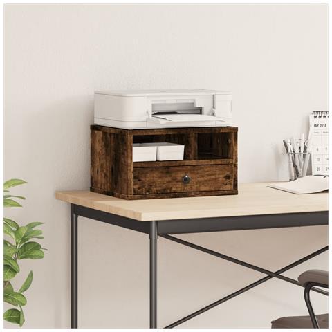 Supporto Stampante Rovere Fumo 40x32x22,5 Cm Legno Multistrato - Foto 3