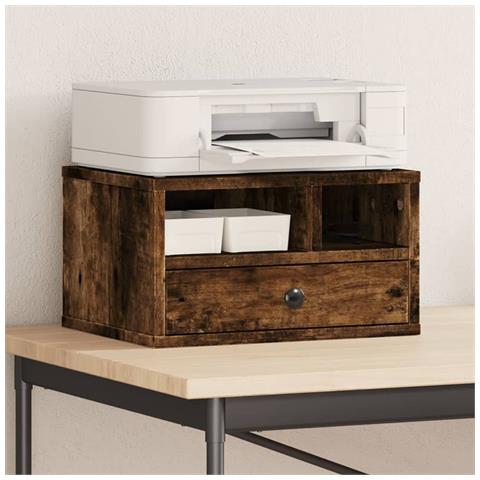 Supporto Stampante Rovere Fumo 40x32x22,5 Cm Legno Multistrato - Foto 1