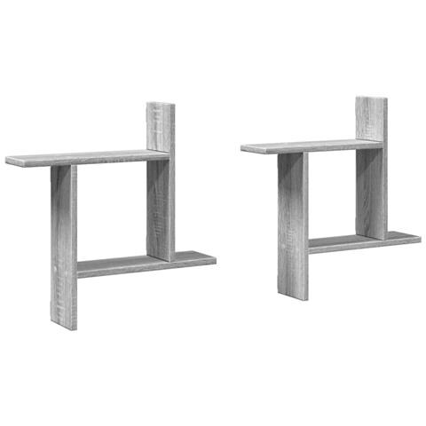 Mensole A Parete 2pz Grigio Sonoma 50x12x50 Cm In Truciolato - Foto 2