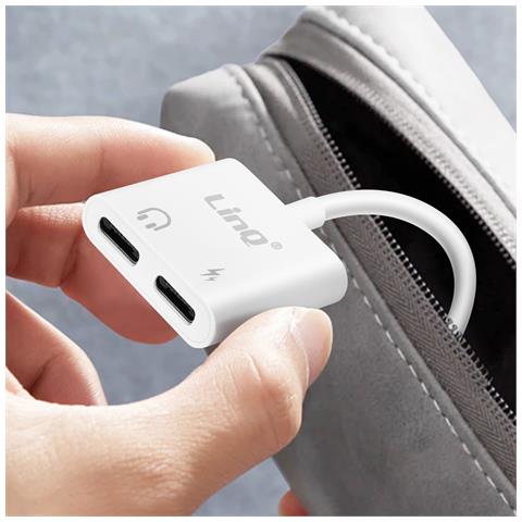 Adattatore Da Usb-c A 2x Usb-c Audio E Carica Rapida Power Delivery, Bianco - Foto 5