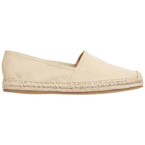 Embroidered Flat Espadrille Harvest Wheat Espadrillas Cotone Scarpe Donna Beige Eu 36, Fw0fw07721 Acr - Foto 1