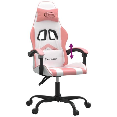 Sedia da Gaming Bianco e Rosa in Similpelle - Foto 10