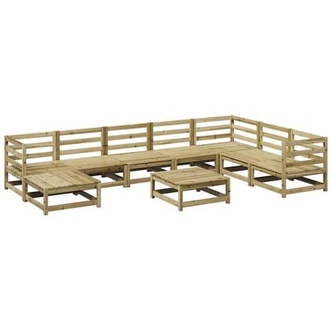 Set Divani da Giardino 9 pz in Legno Impregnato di Pino - Foto 1