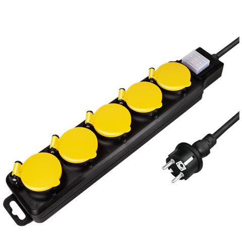 LPS255 prolunghe e multiple 1,5 m 5 presa (e) AC Esterno Nero, Giallo - Foto 1