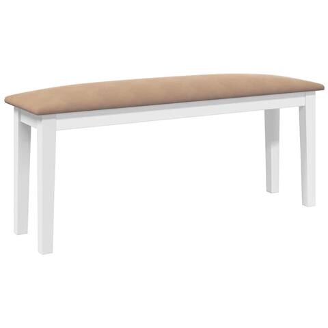 Panca 110 cm Bianco in Legno Massello di Hevea - Foto 2