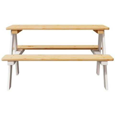 Tavolo per Bambini con Panche IRUN 90x79,5x50 cm Legno Massello - Foto 7