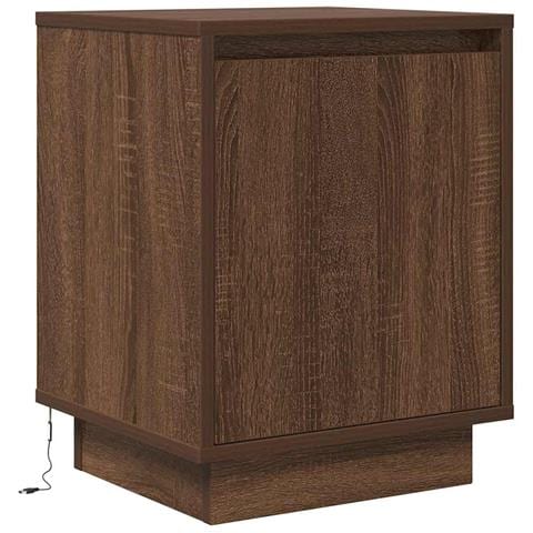 Comodino Con Luci Led Rovere Marrone 38x34x50 Cm - Foto 3