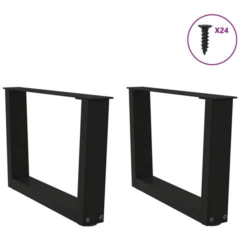 Gambe Per Tavolo Da Pranzo A V 2 Pz Nero 60x(30-31,3)cm Acciaio - Foto 3