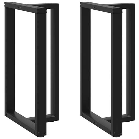 Gambe Tavolo Bar A Forma T 2 Pz Nero 60x35x(100-101) Cm Acciaio - Foto 1