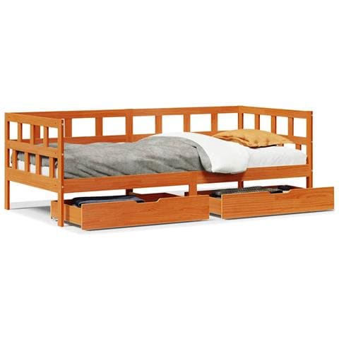 Divano Letto con Cassetti senza Materasso 90x200 cm Legno - Foto 1
