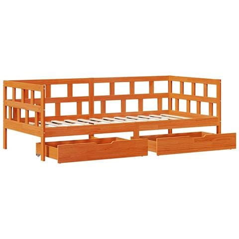 Divano Letto con Cassetti senza Materasso 90x200 cm Legno - Foto 10