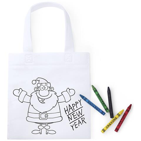 Wistick Borsa Di Colore Bianco Progettata Appositamente Per Colorare Con Pastelli. Include 5 Pastelli. - Foto 1