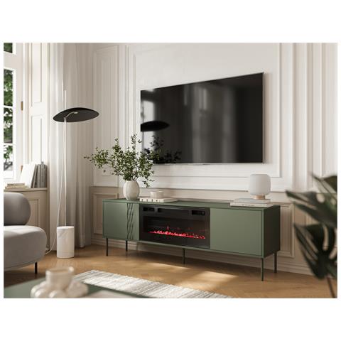 Armadio RTV EF + camino nero TRESSE 180x40x54,5 verde opaco - Foto 4