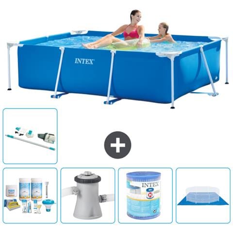 Piscina Fuori Terra - Rettangolo - 220x150x60 Cm - Blu - Include Accessori Coordinati A46 - Foto 1