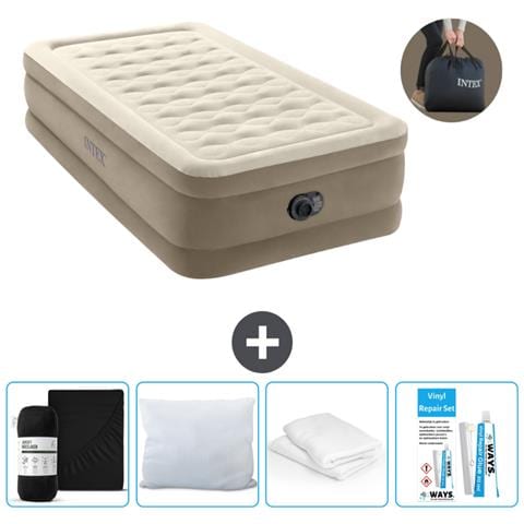 Set Materassino Gonfiabile - 191x99x46 Cm - Beige - Include Accessori Coordinati Cb17 - Foto 1