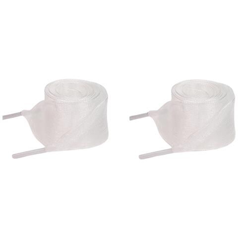 Lacci Per Scarpe In Organza Trasparente - 120 Cm White - Foto 1