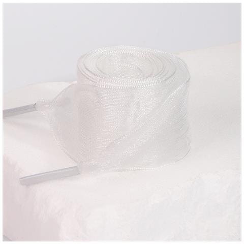 Lacci Per Scarpe In Organza Trasparente - 120 Cm White - Foto 2