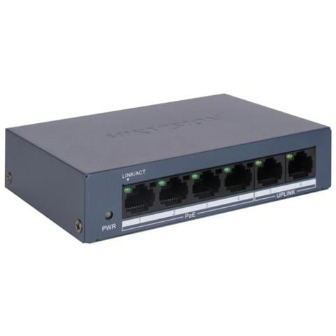 DS-XS0106-P /POLISH switch di rete Non gestito Fast Ethernet (10/100) Supporto Power over Ethernet (PoE) Blu scuro - Foto 1
