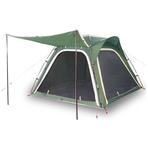 Tenda Campeggio 4 Persone Verde Rilascio Rapido Impermeabile - Foto 1