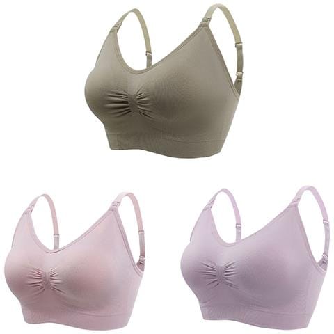 Reggiseno Per Allattamento, Confezione Da 3 (verde + Rosa + Caffè)  Xl - Foto 1