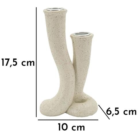 Portacandela Mf750 - Beige - Poliresina - 10x6,5x17,5 Cm - Foto 7