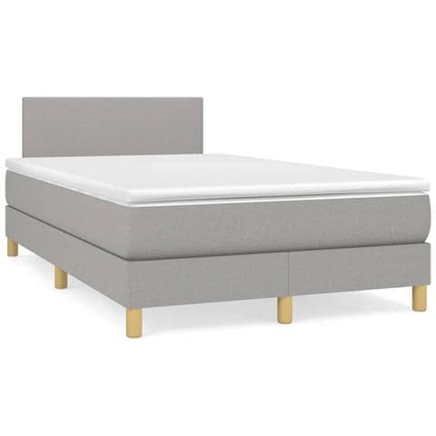 Giroletto a Molle con Materasso Grigio Chiaro 120x200cm Tessuto - Foto 1