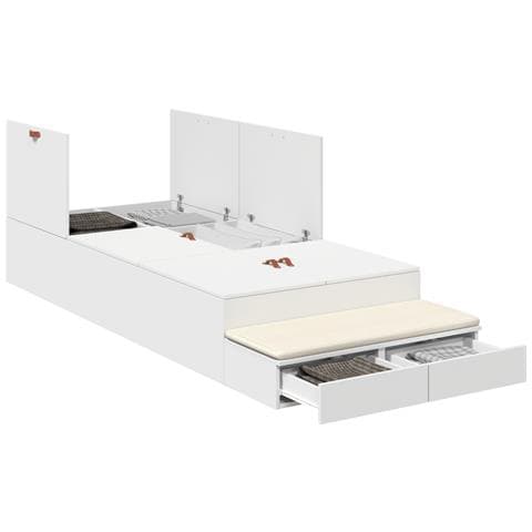 Struttura Letto con Contenitore Bianca 90x200 cm - Foto 1