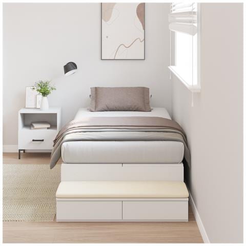 Struttura Letto con Contenitore Bianca 90x200 cm - Foto 2