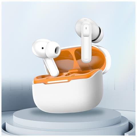 Auricolari Bluetooth Bianco-arancio Con Anc+enc A Sei Microfoni Per Chiamate Hd E Audio Spaziale White+orange - Foto 2