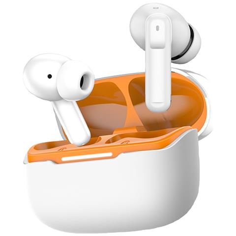 Auricolari Bluetooth Bianco-arancio Con Anc+enc A Sei Microfoni Per Chiamate Hd E Audio Spaziale White+orange - Foto 1