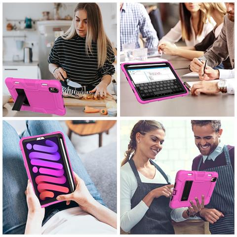 Custodia Per Ipad Mini 6 8.3"" Con Supporto E Alloggiamento Per Stilo Rosa - Foto 2