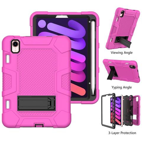 Custodia Per Ipad Mini 6 8.3"" Con Supporto E Alloggiamento Per Stilo Rosa - Foto 4