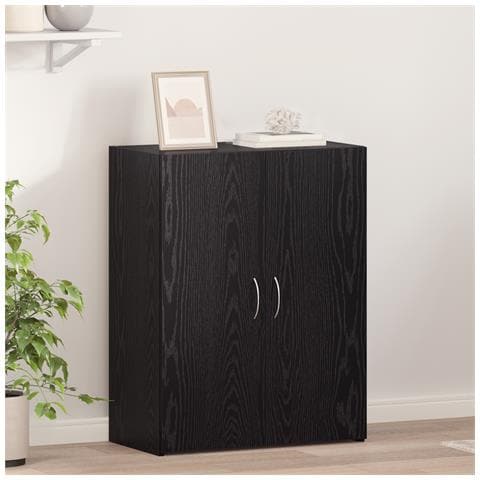 Armadio Ufficio Rovere Nero 60x32x77.5 cm Legno Ingegnerizzato - Foto 2